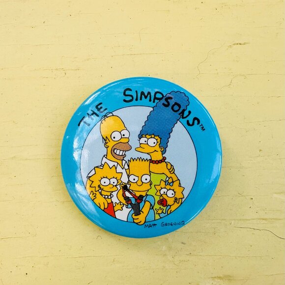 Vintage Simpson's Buttons, Bart Simpson, Homer Simpson, Novelty pin, NOS 1990s - Picture 3 of 5